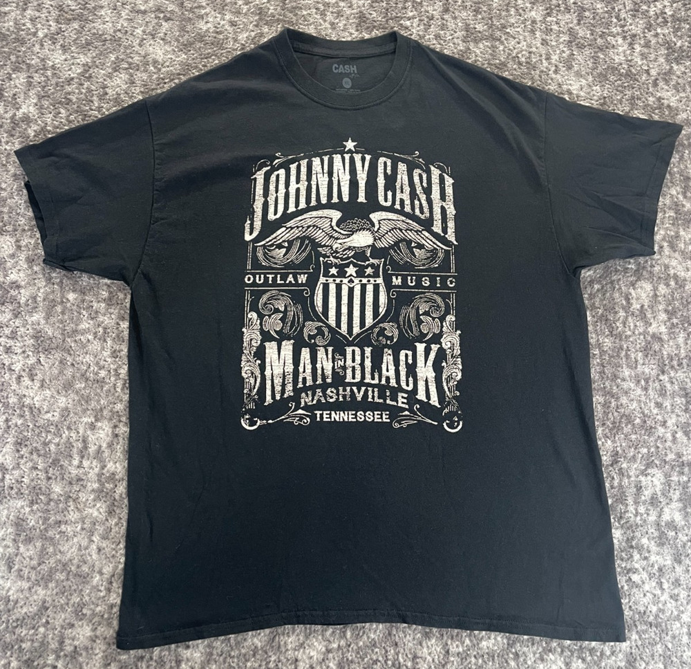Johnny Cash Man In Black Outlaw Music Nashville Tennessee T-Shirt Size XL